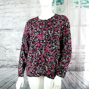 Karen Scott Floral Top Sz 2X